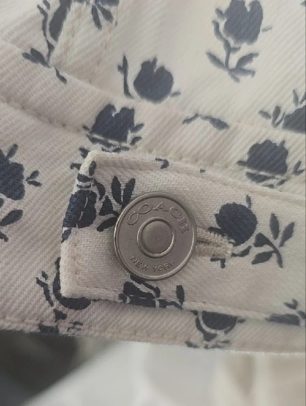 Coach White Jacket with Navy Floral Print